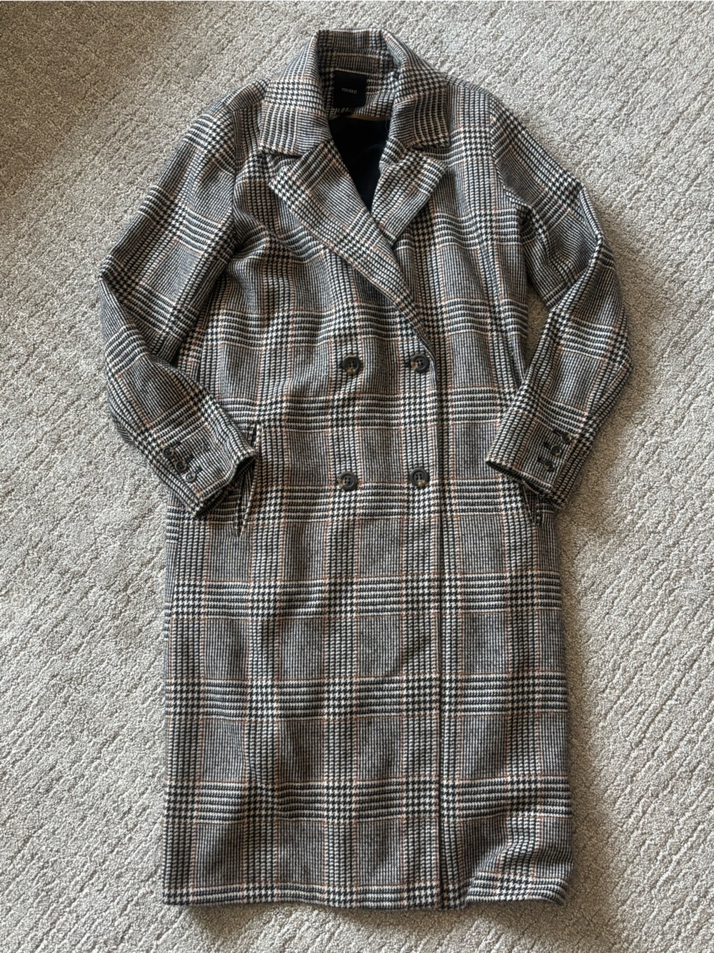 Forever 21 | Glen Plaid Double-Breasted Blazer Coat | Size M